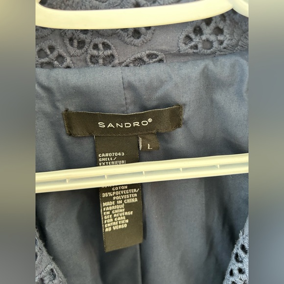 Sandro Navy Lace Blazer - Picture 6 of 7